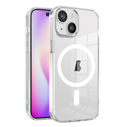 ELECTROPRIME For iPhone 15 Ice Color Magnetic Series TPU Hybrid Acrylic Magsafe Phone Case(Transparent)