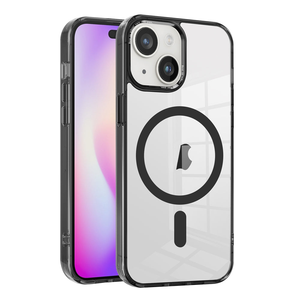 ELECTROPRIME For iPhone 15 Ice Color Magnetic Series TPU Hybrid Acrylic Magsafe Phone Case(Black)