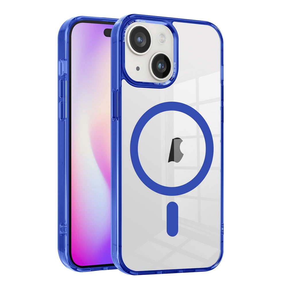 ELECTROPRIME For iPhone 15 Ice Color Magnetic Series TPU Hybrid Acrylic Magsafe Phone Case(Blue)