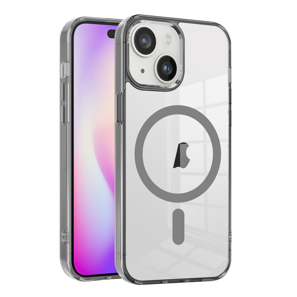 ELECTROPRIME For iPhone 15 Ice Color Magnetic Series TPU Hybrid Acrylic Magsafe Phone Case(Grey)