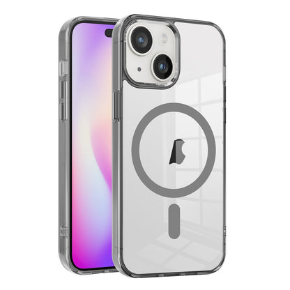 ELECTROPRIME For iPhone 15 Ice Color Magnetic Series TPU Hybrid Acrylic Magsafe Phone Case(Grey)