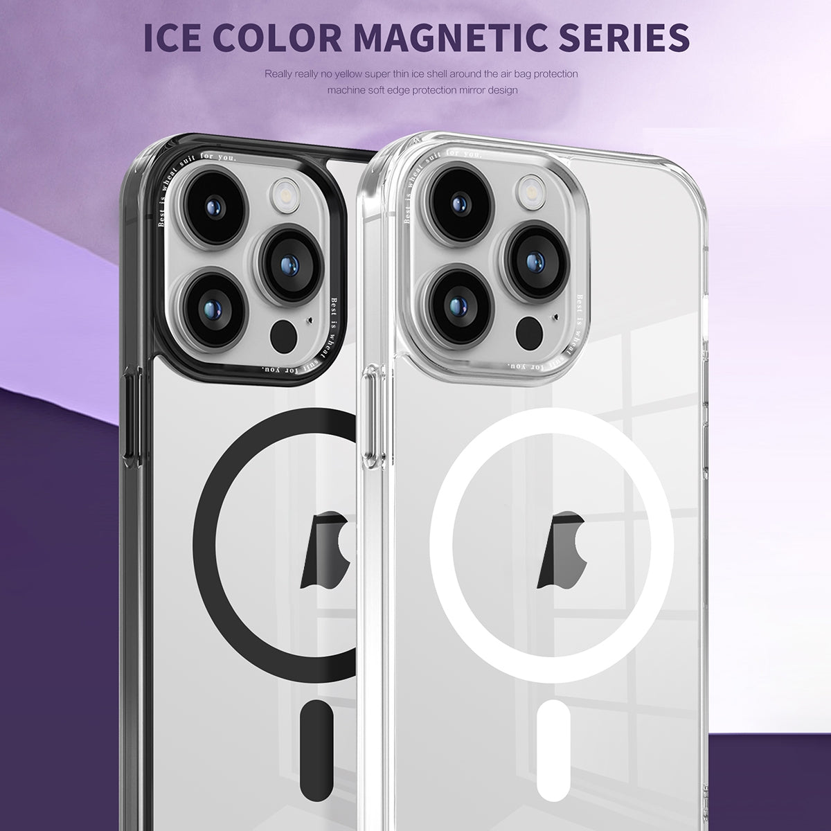ELECTROPRIME For iPhone 15 Plus Ice Color Magnetic Series TPU Hybrid Acrylic Magsafe Phone Case(Pink)