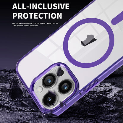 ELECTROPRIME For iPhone 15 Plus Ice Color Magnetic Series TPU Hybrid Acrylic Magsafe Phone Case(Pink)