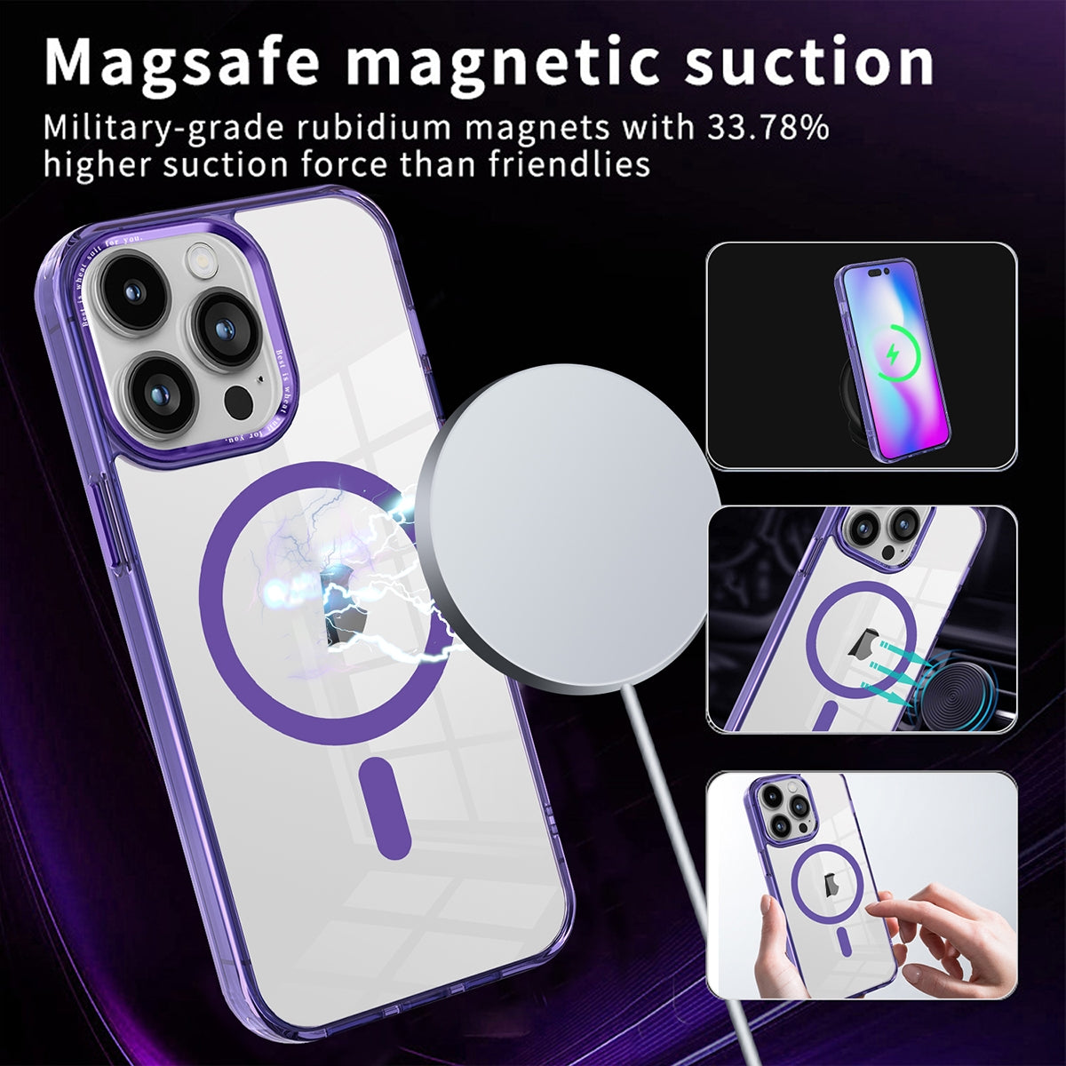 ELECTROPRIME For iPhone 15 Plus Ice Color Magnetic Series TPU Hybrid Acrylic Magsafe Phone Case(Pink)