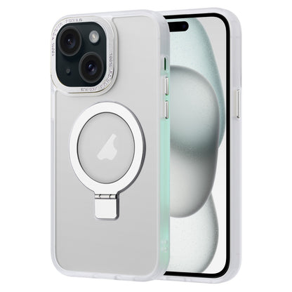 ELECTROPRIME For iPhone 15 Skin Feel MagSafe Magnetic Holder Phone Case(Matte White)