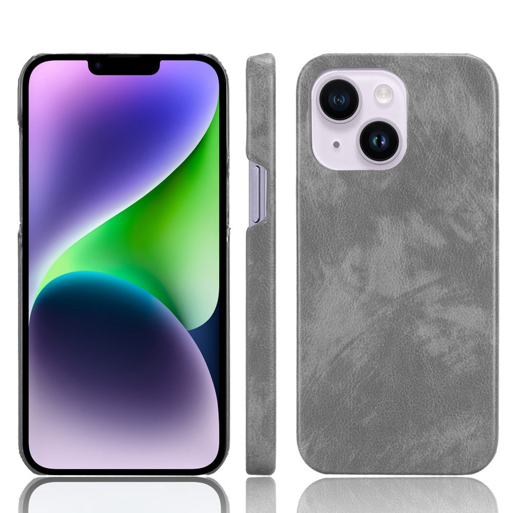 ELECTROPRIME For iPhone 15 Litchi Texture Back Cover Phone Case(Grey)