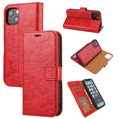 ELECTROPRIME For iPhone 15 Crazy Horse Texture Detachable Horizontal Flip PU Case(Red)