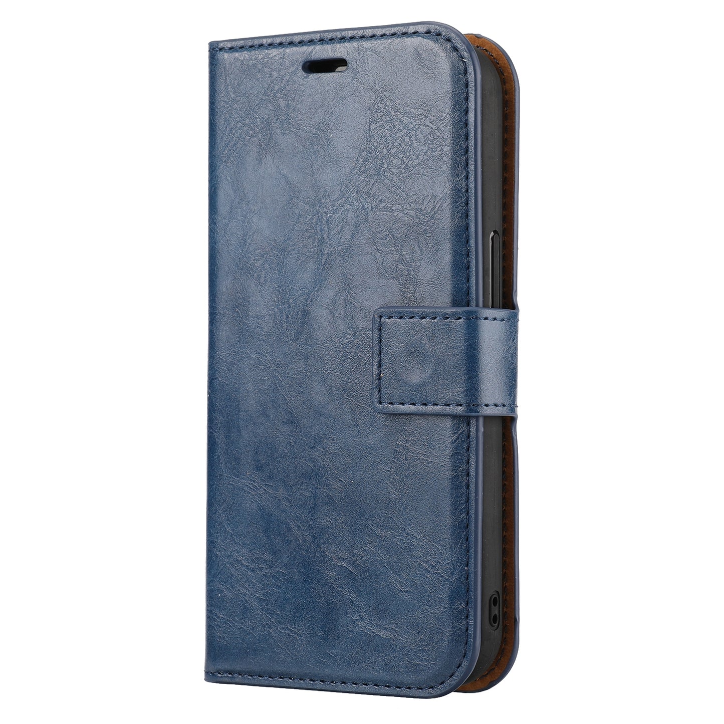 ELECTROPRIME For iPhone 15 Crazy Horse Texture Detachable Horizontal Flip PU Case(Blue)