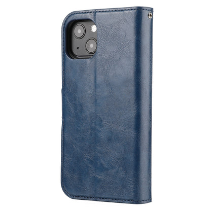ELECTROPRIME For iPhone 15 Crazy Horse Texture Detachable Horizontal Flip PU Case(Blue)