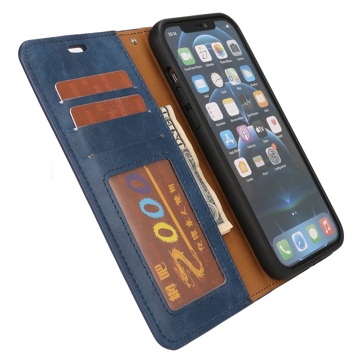 ELECTROPRIME For iPhone 15 Crazy Horse Texture Detachable Horizontal Flip PU Case(Blue)
