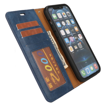 ELECTROPRIME For iPhone 15 Crazy Horse Texture Detachable Horizontal Flip PU Case(Blue)