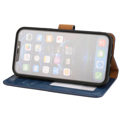 ELECTROPRIME For iPhone 15 Crazy Horse Texture Detachable Horizontal Flip PU Case(Blue)