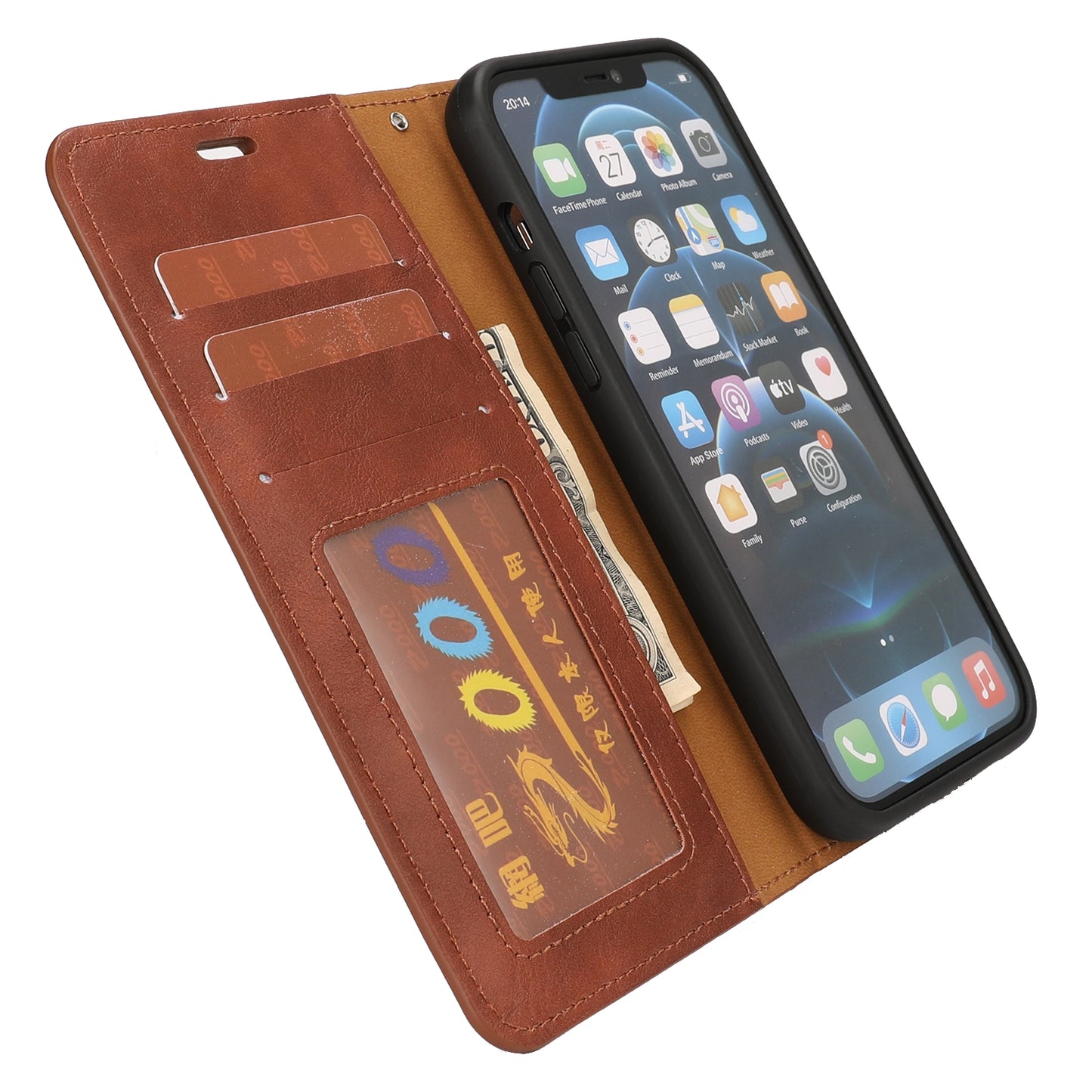 ELECTROPRIME For iPhone 15 Crazy Horse Texture Detachable Horizontal Flip PU Case(Brown)