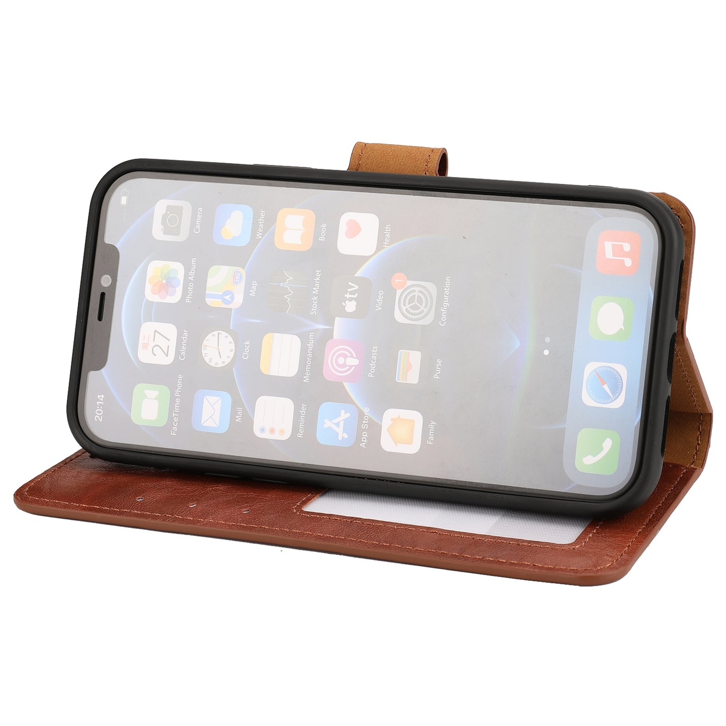 ELECTROPRIME For iPhone 15 Crazy Horse Texture Detachable Horizontal Flip PU Case(Brown)