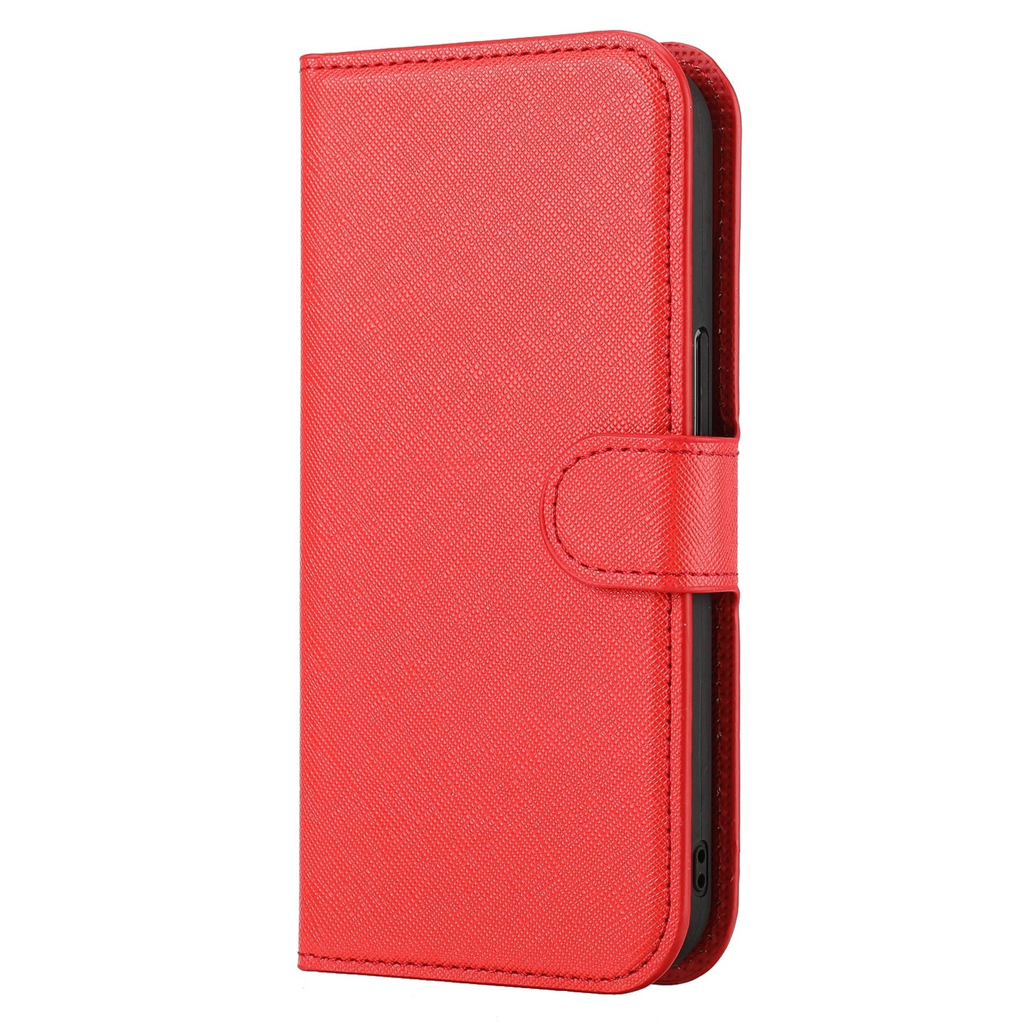 ELECTROPRIME For iPhone 15 Cross Texture Detachable Horizontal Flip PU Leather Case(Red)