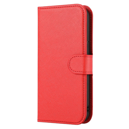 ELECTROPRIME For iPhone 15 Cross Texture Detachable Horizontal Flip PU Leather Case(Red)