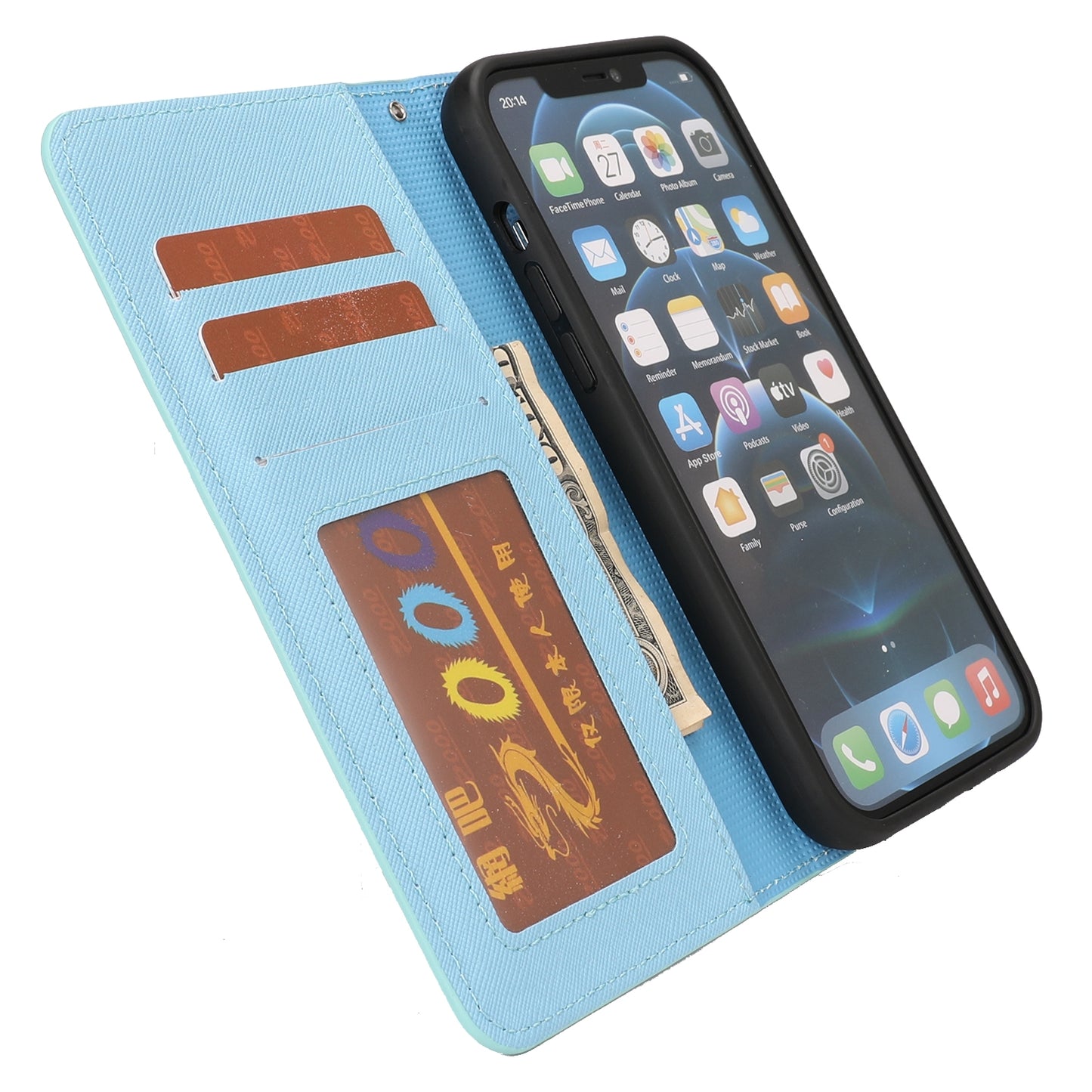 ELECTROPRIME For iPhone 15 Cross Texture Detachable Horizontal Flip PU Leather Case(Blue)
