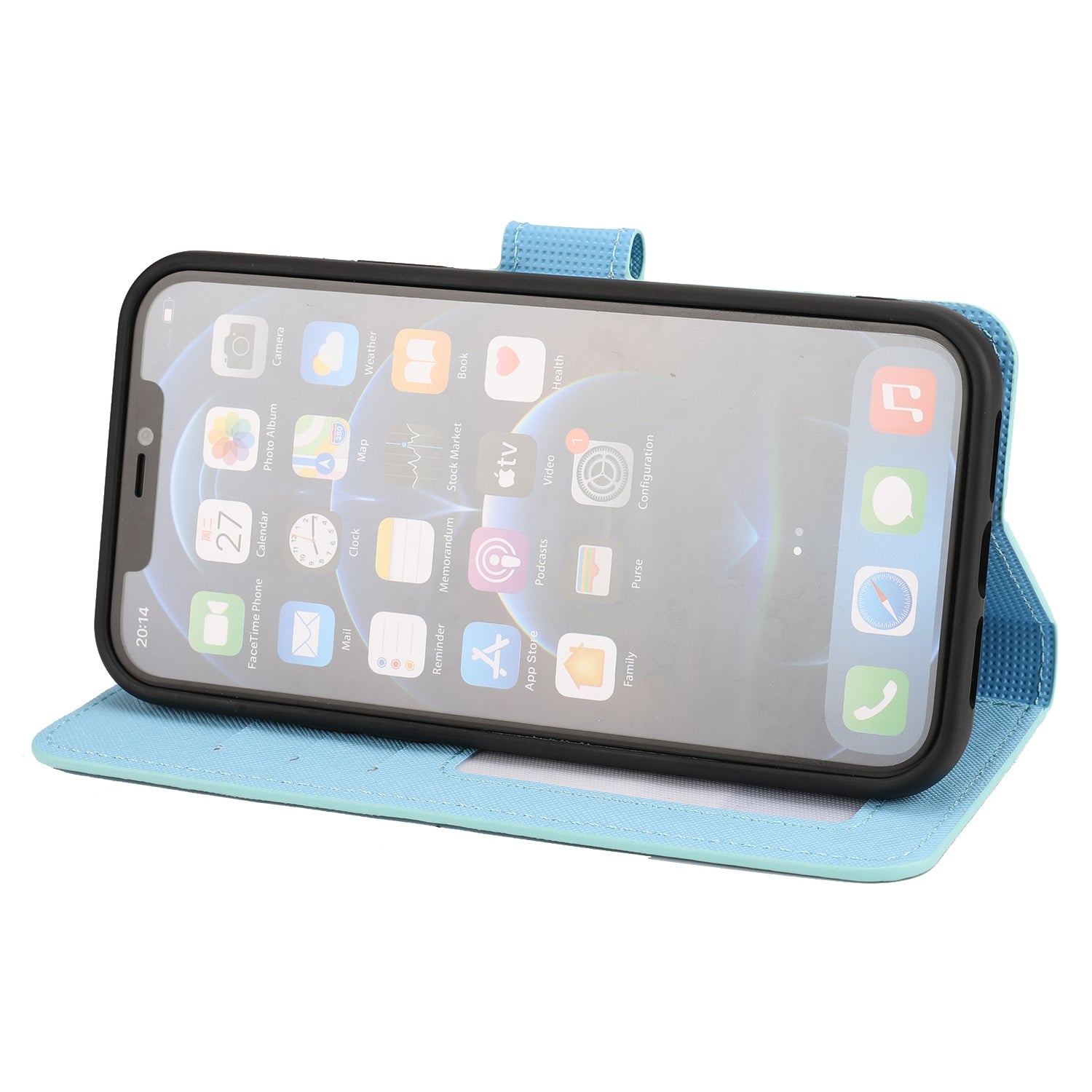 ELECTROPRIME For iPhone 15 Cross Texture Detachable Horizontal Flip PU Leather Case(Blue)