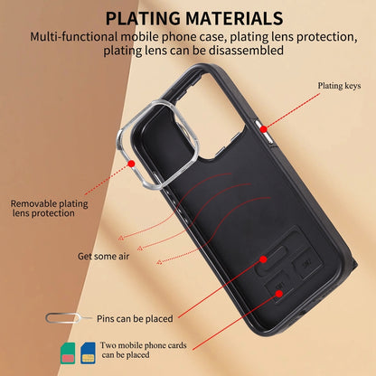 ELECTROPRIME For iPhone 15 Brushed Texture Wallet Ring Holder Phone Case(Black)