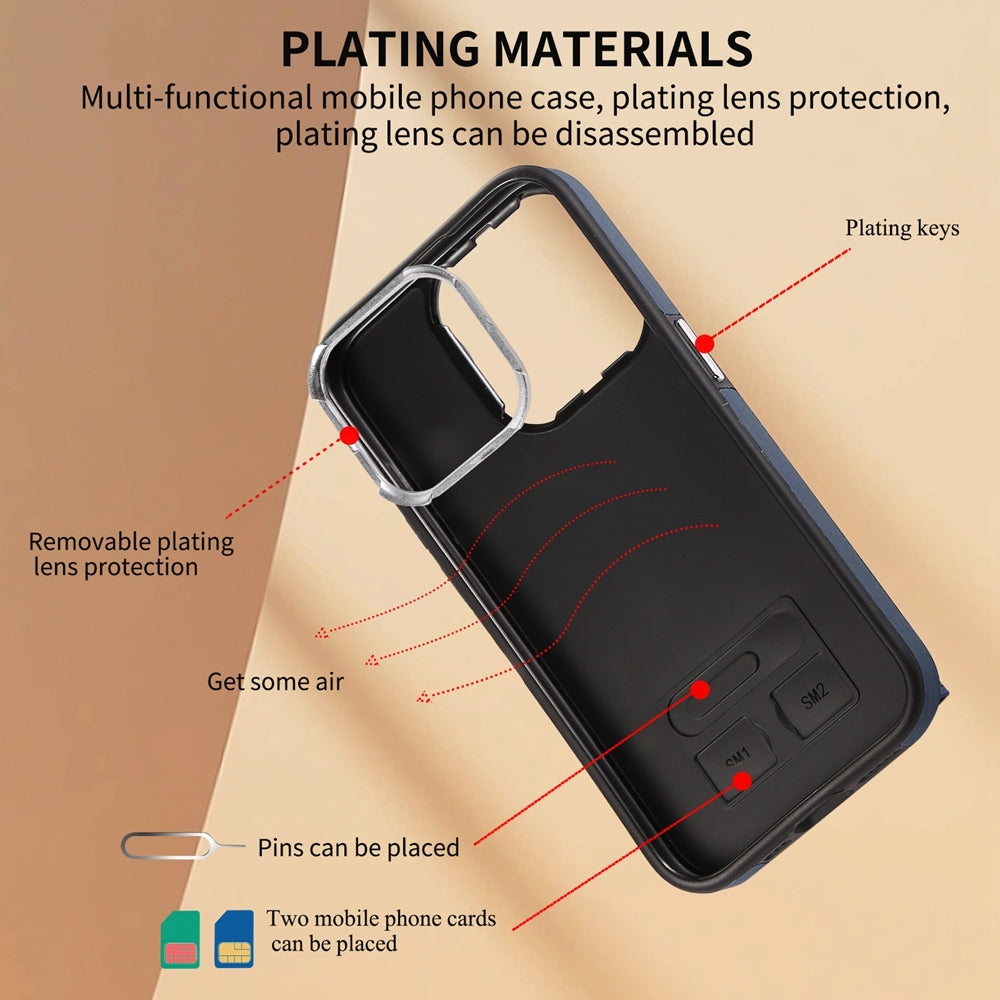 ELECTROPRIME For iPhone 15 Brushed Texture Wallet Ring Holder Phone Case(Blue)