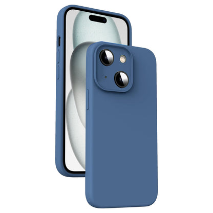 ELECTROPRIME For iPhone 15 Plus Microfiber Liquid Silicone Shockproof Phone Case(Blue)