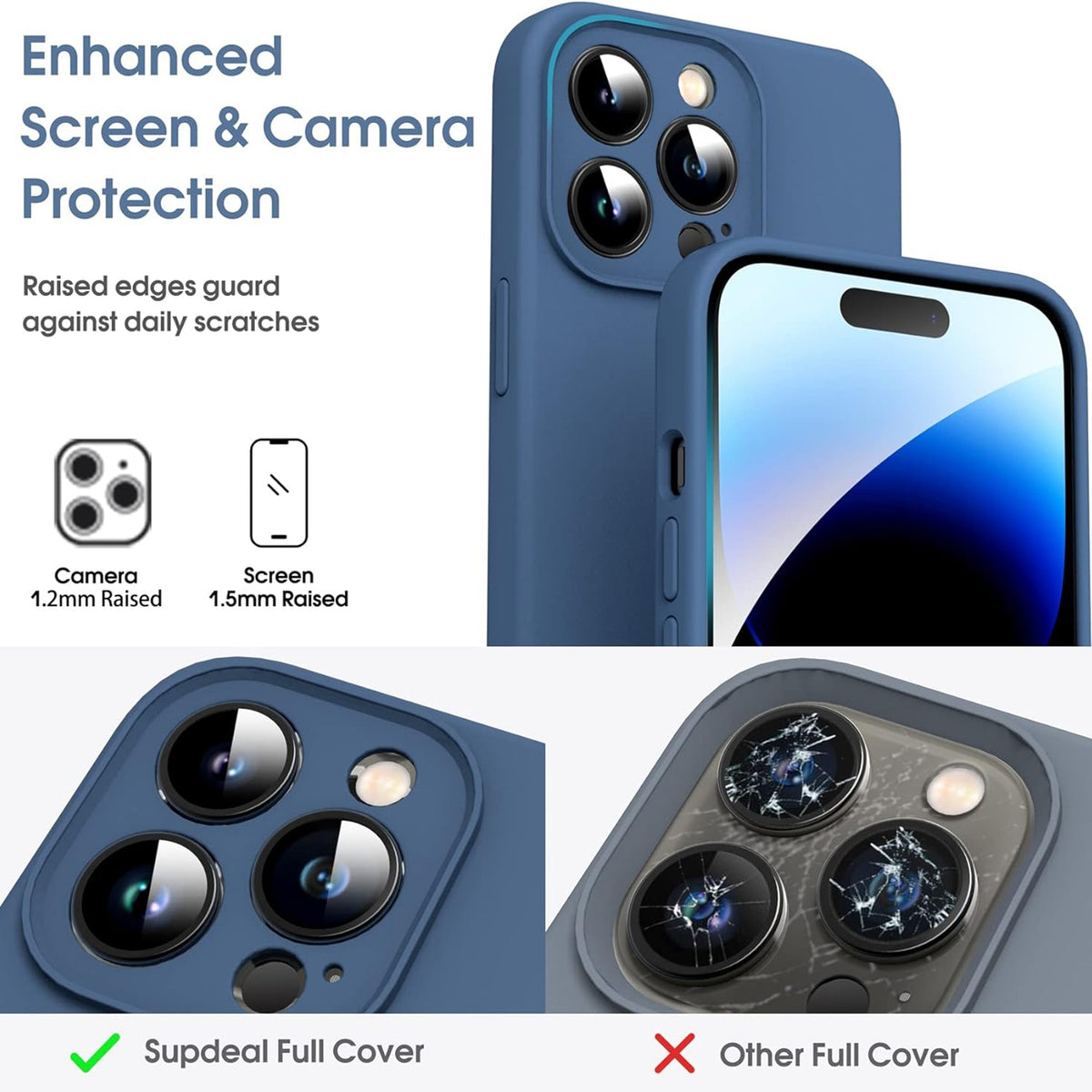 ELECTROPRIME For iPhone 15 Plus Microfiber Liquid Silicone Shockproof Phone Case(Blue)