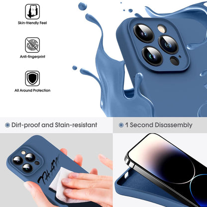 ELECTROPRIME For iPhone 15 Plus Microfiber Liquid Silicone Shockproof Phone Case(Blue)