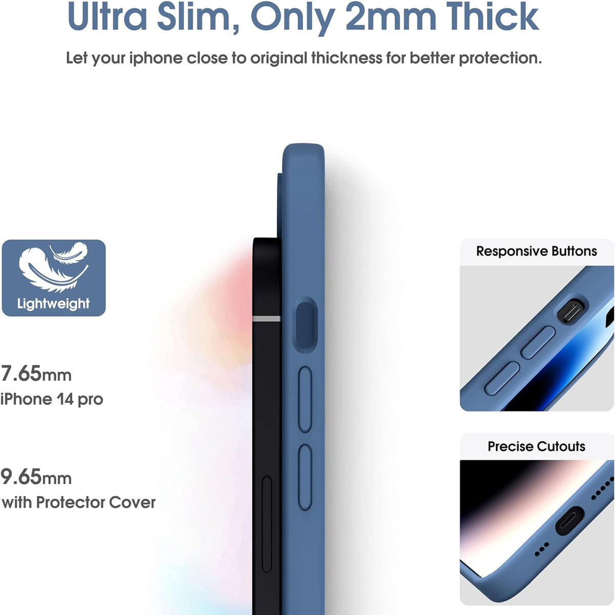 ELECTROPRIME For iPhone 15 Plus Microfiber Liquid Silicone Shockproof Phone Case(Blue)