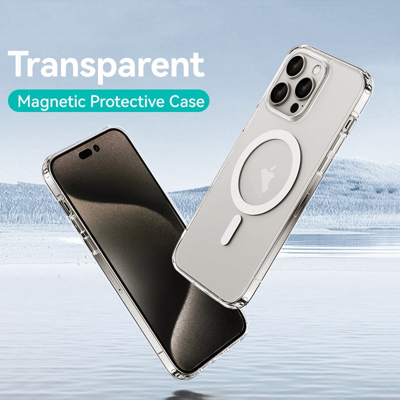 ELECTROPRIME For iPhone 15 Plus USAMS Ice Magnet Series MagSafe PC Hybrid TPU Phone Case(Transparent)