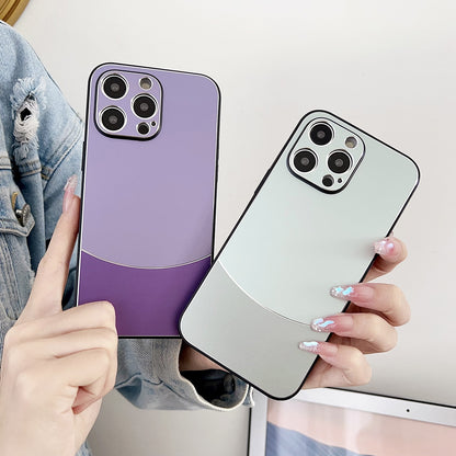 ELECTROPRIME For iPhone 15 Shockproof Frosted PC Silicone Frame Phone Case(Purple)