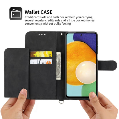 ELECTROPRIME For iPhone 15 Skin-feel Flowers Embossed Wallet Leather Phone Case(Black)