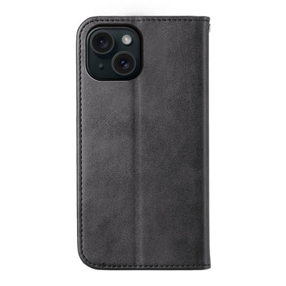 ELECTROPRIME For iPhone 15 Cubic Grid Calf Texture Magnetic Leather Phone Case(Black)