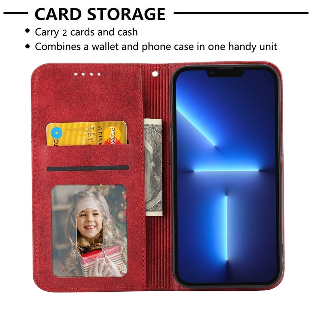ELECTROPRIME For iPhone 15 Cubic Grid Calf Texture Magnetic Leather Phone Case(Red)
