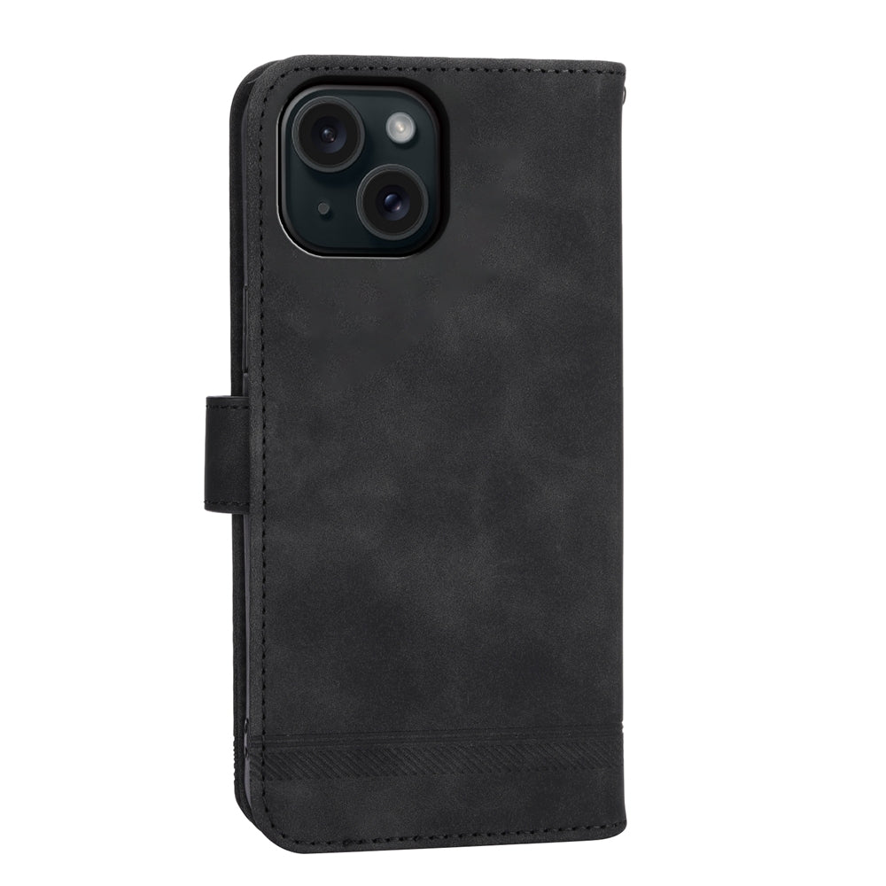 ELECTROPRIME For iPhone 15 Dierfeng Dream Line TPU + PU Leather Phone Case(Black)