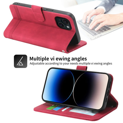 ELECTROPRIME For iPhone 15 Dierfeng Dream Line TPU + PU Leather Phone Case(Red)