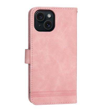 ELECTROPRIME For iPhone 15 Dierfeng Dream Line TPU + PU Leather Phone Case(Pink)