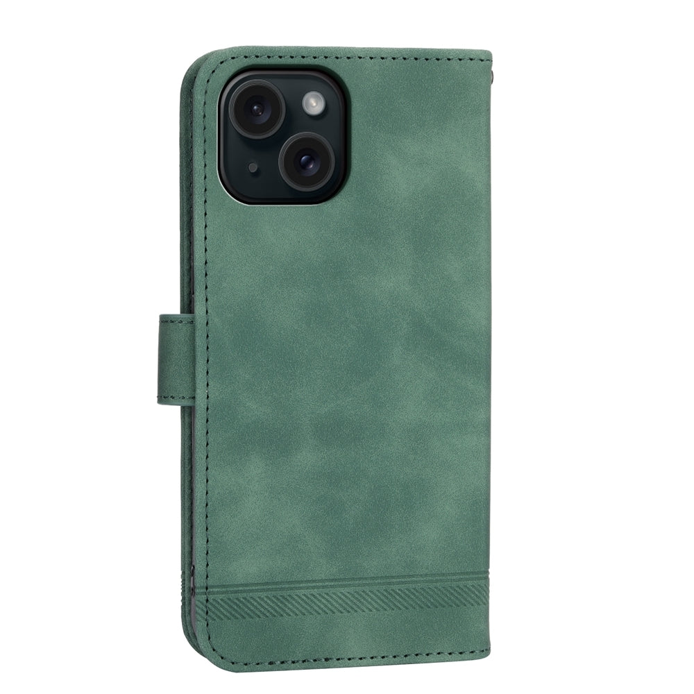 ELECTROPRIME For iPhone 15 Dierfeng Dream Line TPU + PU Leather Phone Case(Green)