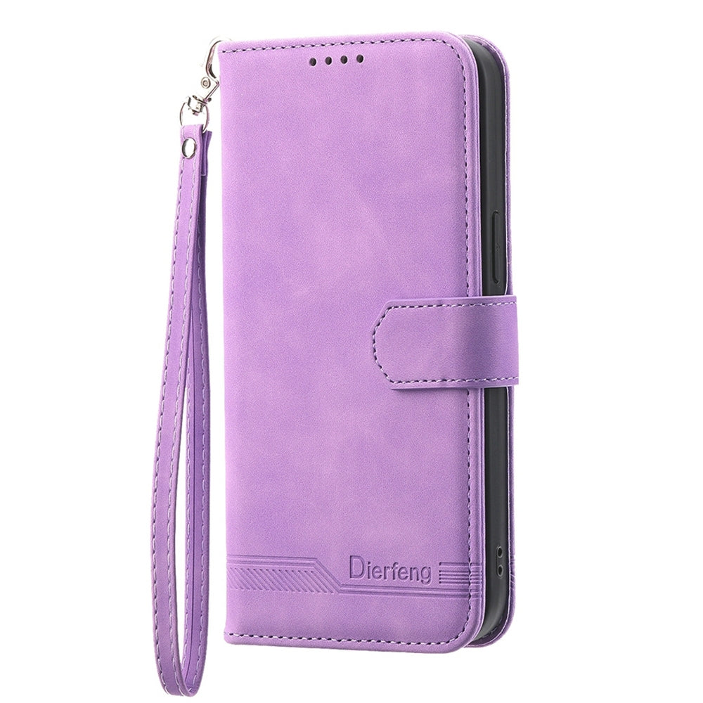 ELECTROPRIME For iPhone 15 Dierfeng Dream Line TPU + PU Leather Phone Case(Purple)