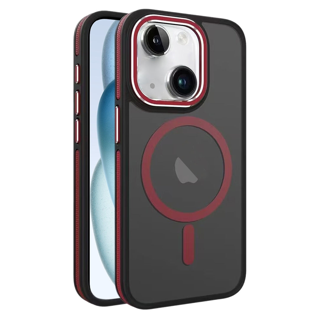 ELECTROPRIME For iPhone 15 Plus Two-color Frosted MagSafe Magnetic Phone Case(Red)