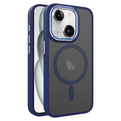ELECTROPRIME For iPhone 15 Two-color Frosted MagSafe Magnetic Phone Case(Blue)