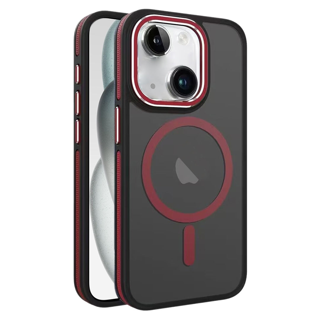 ELECTROPRIME For iPhone 15 Two-color Frosted MagSafe Magnetic Phone Case(Red)