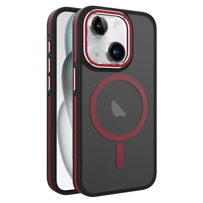 ELECTROPRIME For iPhone 15 Two-color Frosted MagSafe Magnetic Phone Case(Red)