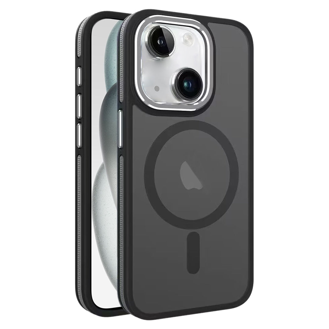 ELECTROPRIME For iPhone 15 Two-color Frosted MagSafe Magnetic Phone Case(Black)