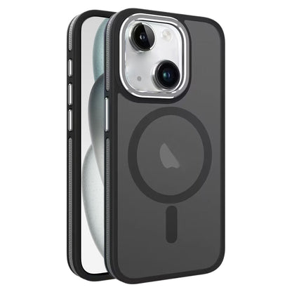 ELECTROPRIME For iPhone 15 Two-color Frosted MagSafe Magnetic Phone Case(Black)