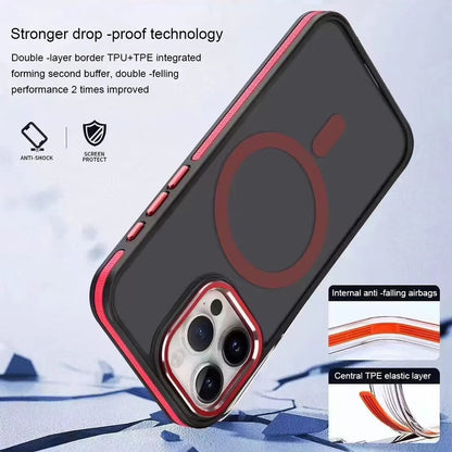 ELECTROPRIME For iPhone 15 Plus Two-color Frosted MagSafe Magnetic Phone Case(Red)