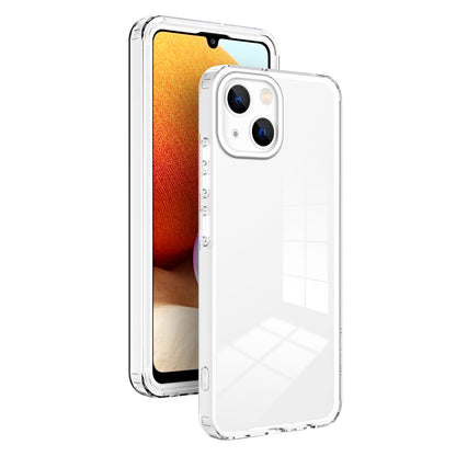 ELECTROPRIME For iPhone 15 Plus 3 in 1 Clear TPU Color PC Frame Phone Case(White)