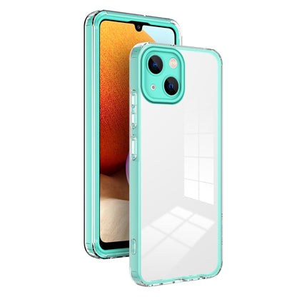 ELECTROPRIME For iPhone 15 3 in 1 Clear TPU Color PC Frame Phone Case(Light Green)