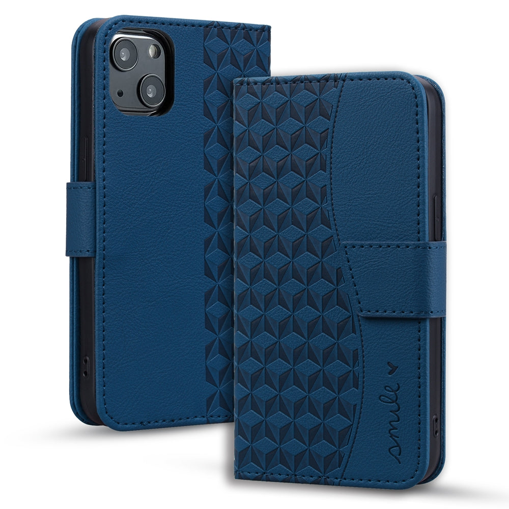 ELECTROPRIME For iPhone 15 Plus Business Diamond Buckle Leather Phone Case with Lanyard(Royal Blue)