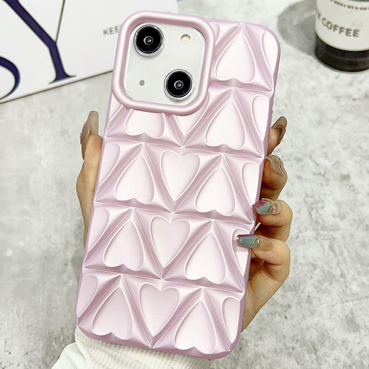 ELECTROPRIME For iPhone 15 Little Love Oil Spray Phone Case(Pink)