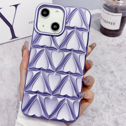 ELECTROPRIME For iPhone 15 Little Love Oil Spray Phone Case(Purple)